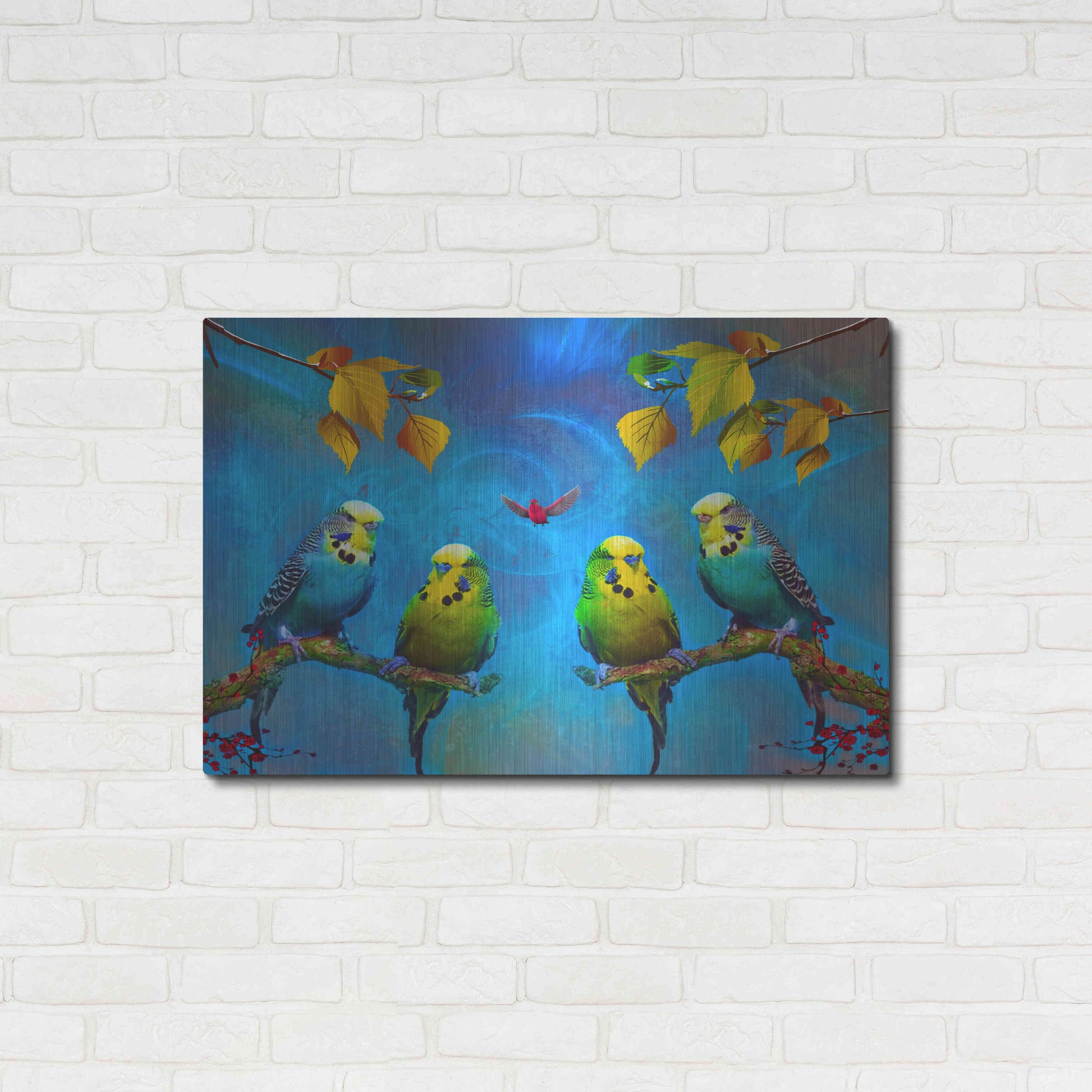 Luxe Metal Art 'Color Birds' by Ata Alishahi, Metal Wall Art,36x24