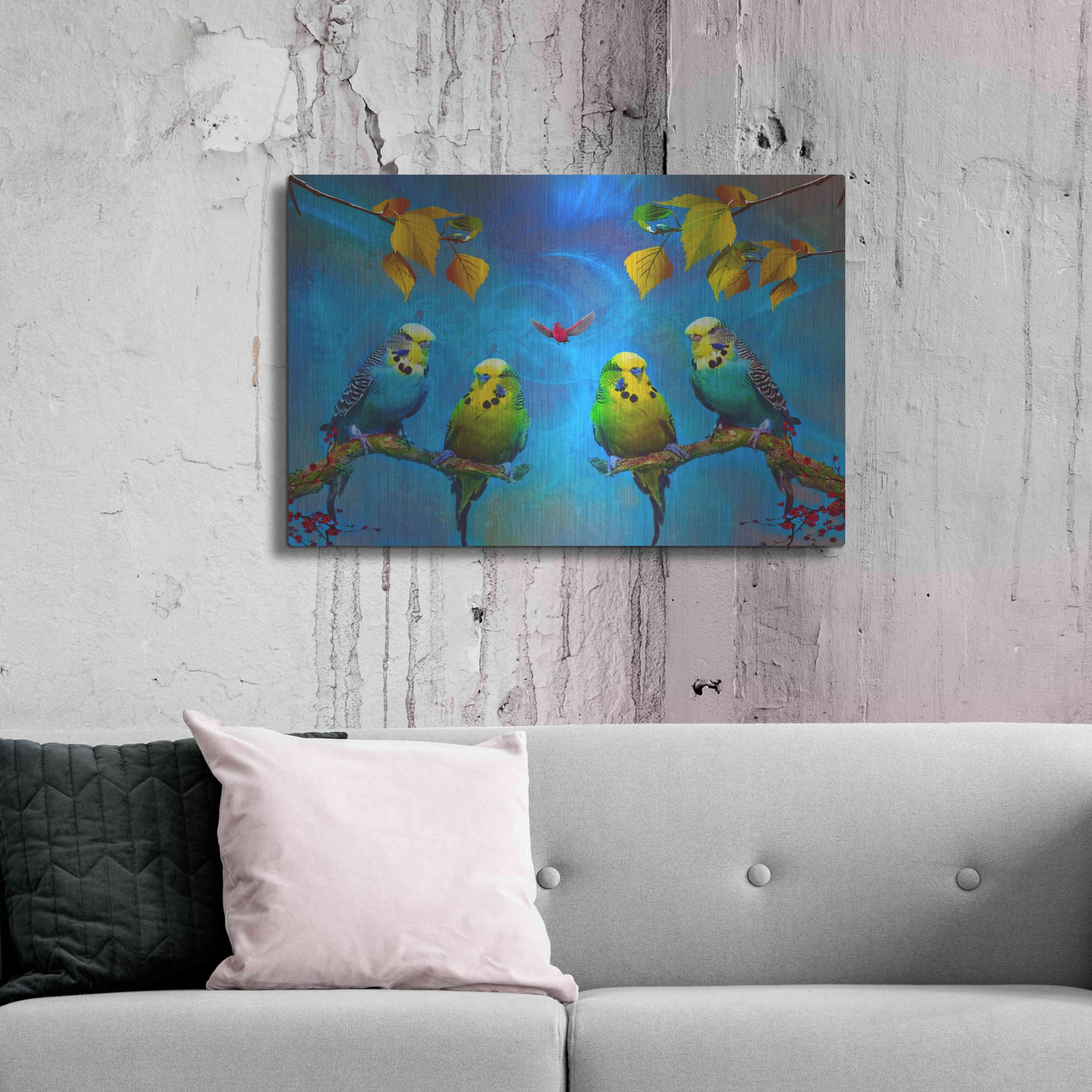 Luxe Metal Art 'Color Birds' by Ata Alishahi, Metal Wall Art,36x24