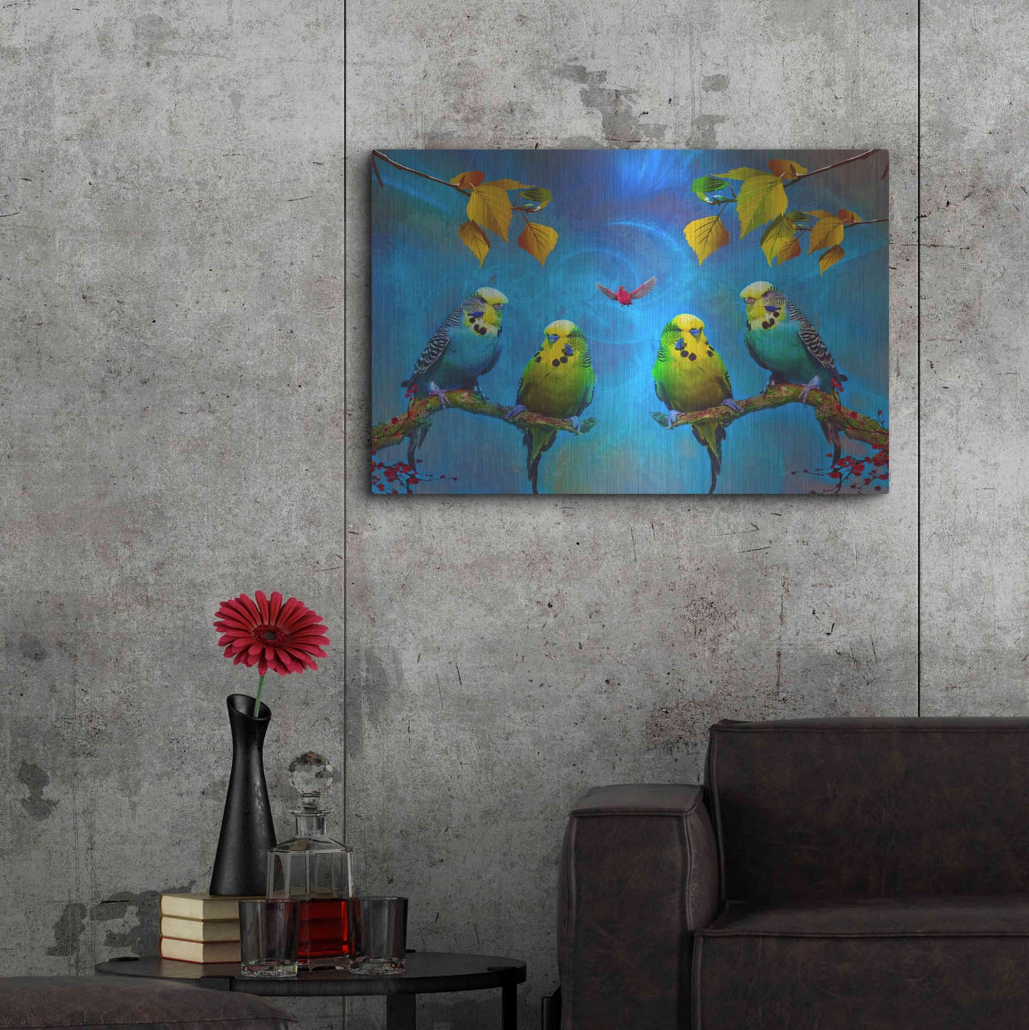 Luxe Metal Art 'Color Birds' by Ata Alishahi, Metal Wall Art,36x24