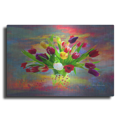 Luxe Metal Art 'Colorful Flowers 2' by Ata Alishahi, Metal Wall Art