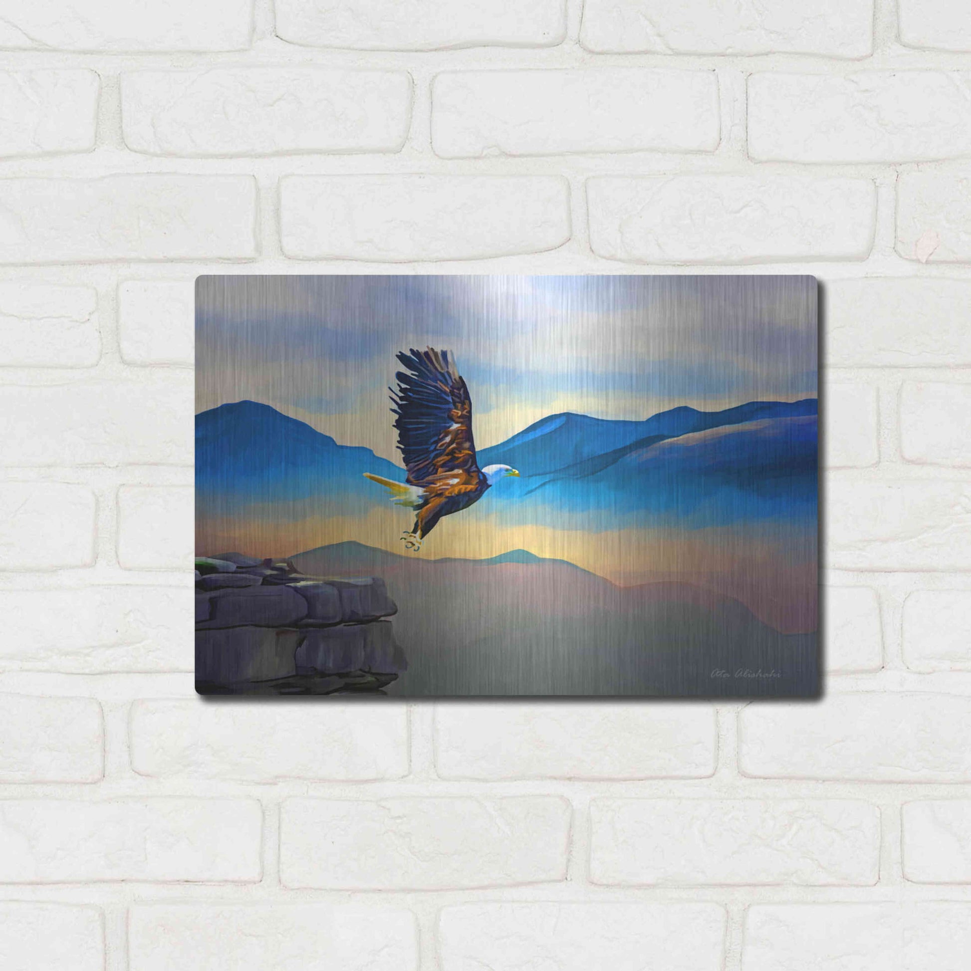 Luxe Metal Art 'Fly Higher' by Ata Alishahi, Metal Wall Art,16x12