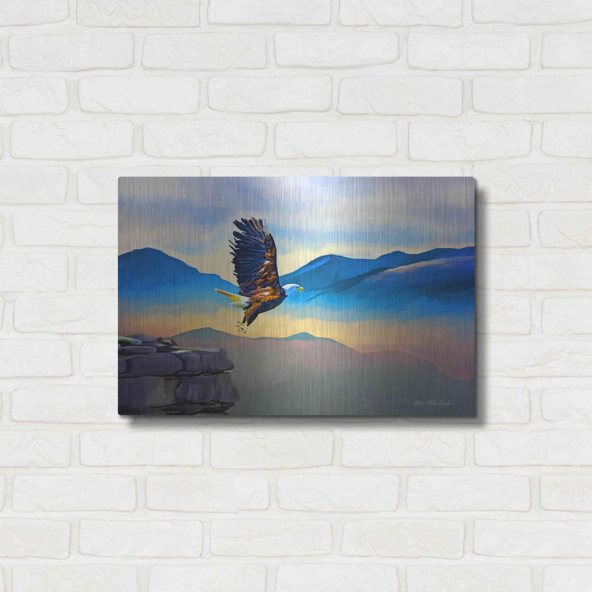 Luxe Metal Art 'Fly Higher' by Ata Alishahi, Metal Wall Art,24x16