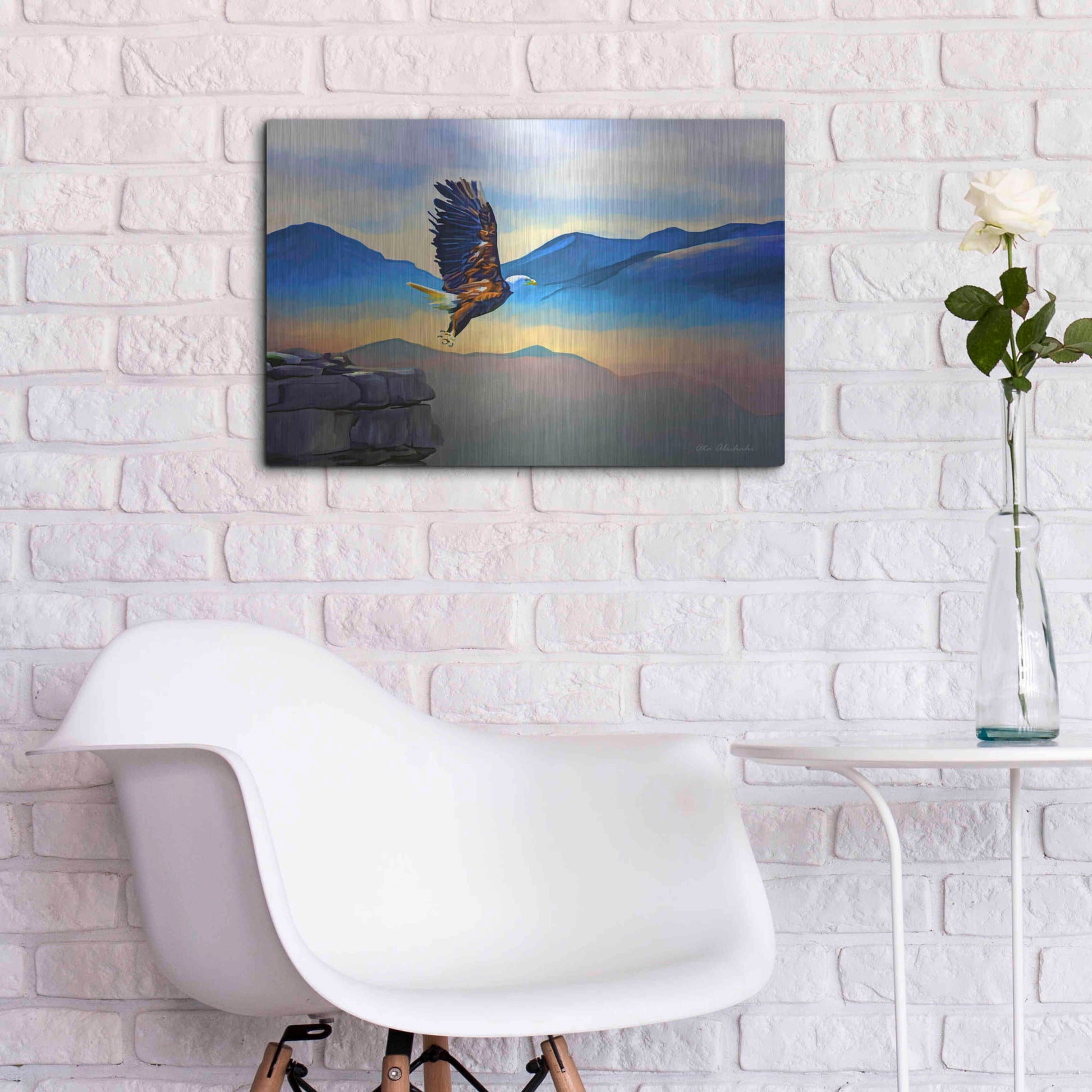 Luxe Metal Art 'Fly Higher' by Ata Alishahi, Metal Wall Art,24x16