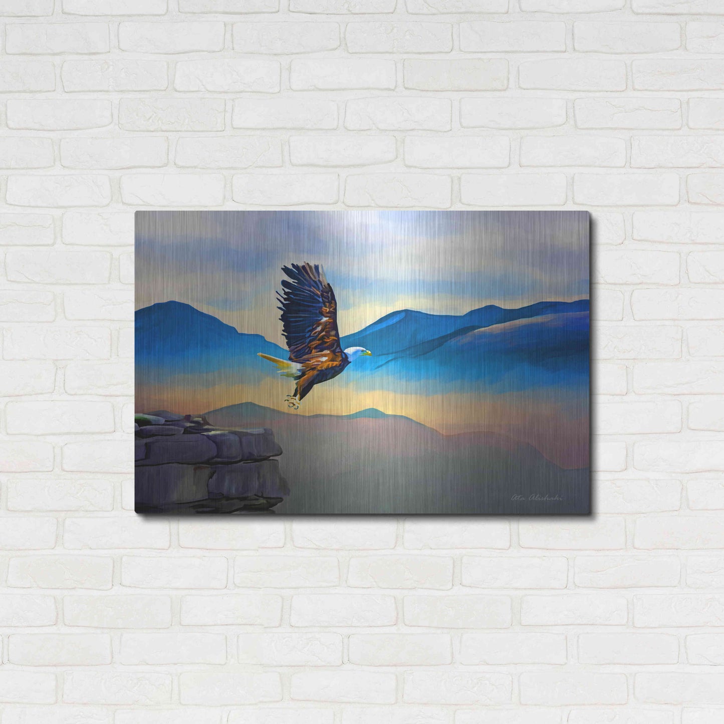 Luxe Metal Art 'Fly Higher' by Ata Alishahi, Metal Wall Art,36x24