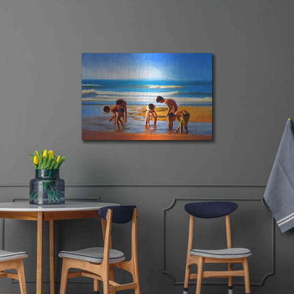 Luxe Metal Art ' Kids At The Beach ' by Ata Alishahi, Metal Wall Art,36x24