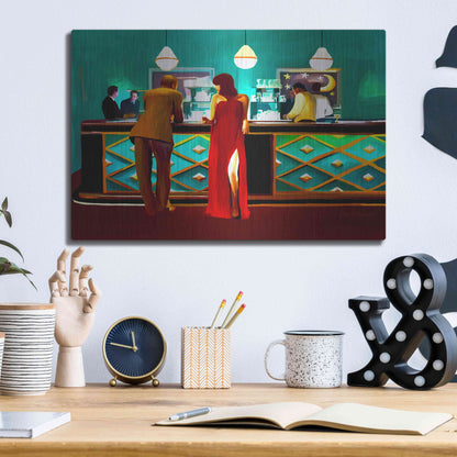 Luxe Metal Art 'Bar' by Ata Alishahi, Metal Wall Art,16x12