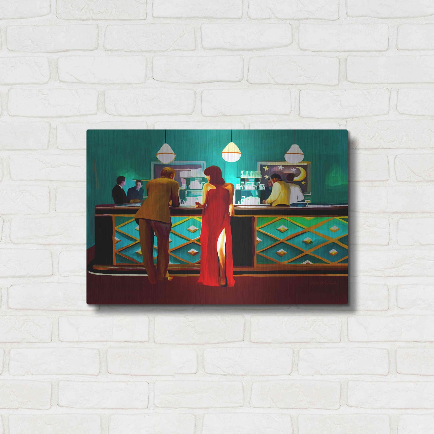 Luxe Metal Art 'Bar' by Ata Alishahi, Metal Wall Art,24x16