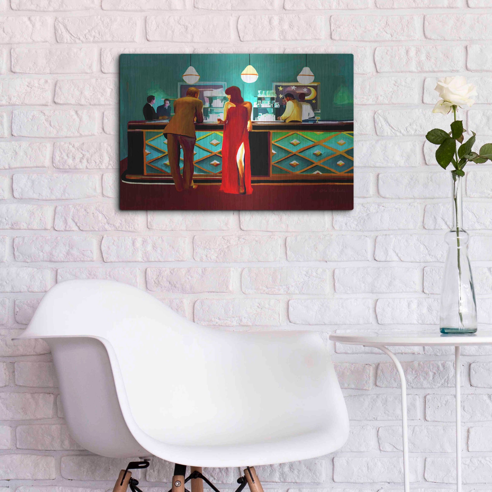 Luxe Metal Art 'Bar' by Ata Alishahi, Metal Wall Art,24x16