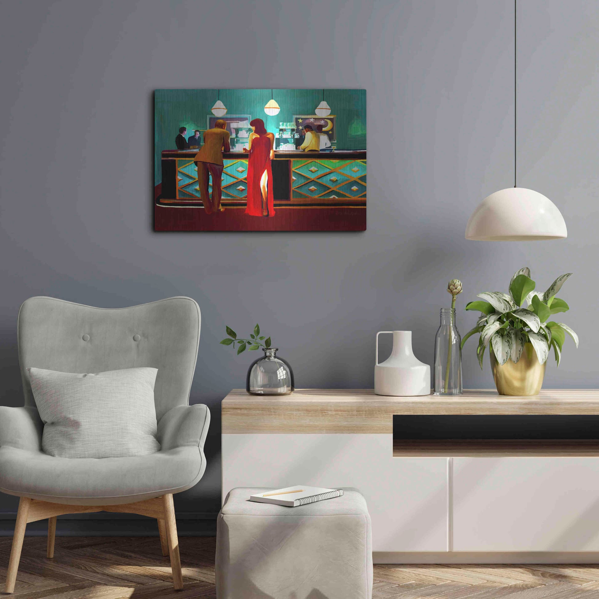 Luxe Metal Art 'Bar' by Ata Alishahi, Metal Wall Art,24x16