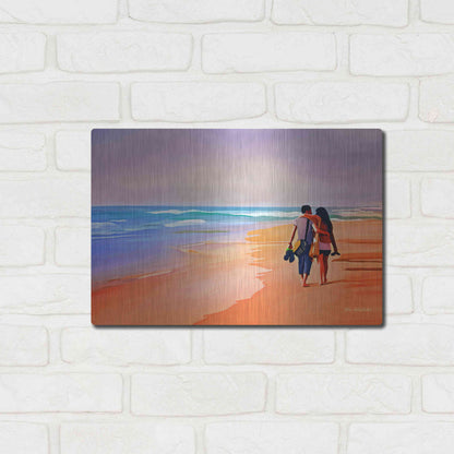 Luxe Metal Art 'Beach Walk' by Ata Alishahi, Metal Wall Art,16x12