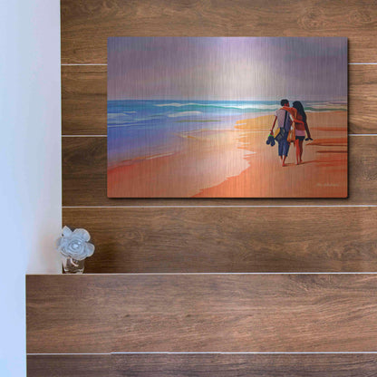 Luxe Metal Art 'Beach Walk' by Ata Alishahi, Metal Wall Art,16x12