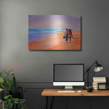 Luxe Metal Art 'Beach Walk' by Ata Alishahi, Metal Wall Art,36x24