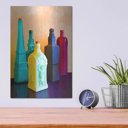 Luxe Metal Art 'Color Bottles' by Ata Alishahi, Metal Wall Art,12x16