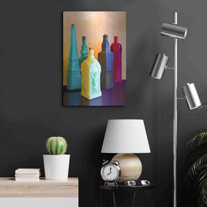 Luxe Metal Art 'Color Bottles' by Ata Alishahi, Metal Wall Art,16x24