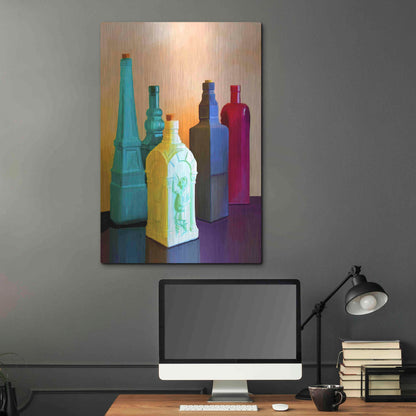 Luxe Metal Art 'Color Bottles' by Ata Alishahi, Metal Wall Art,24x36