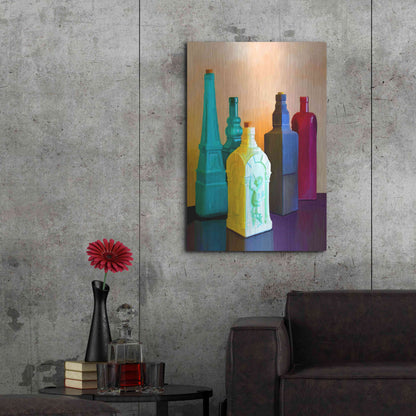 Luxe Metal Art 'Color Bottles' by Ata Alishahi, Metal Wall Art,24x36