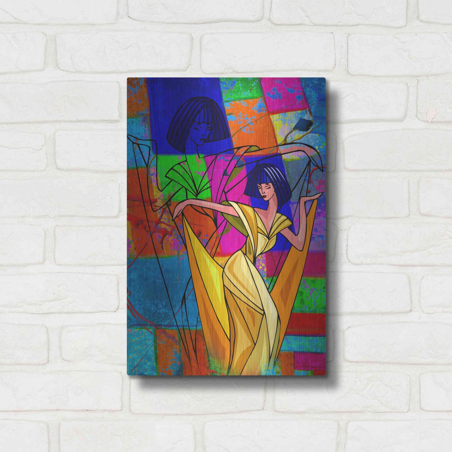 Luxe Metal Art 'Color Dance' by Ata Alishahi, Metal Wall Art,12x16