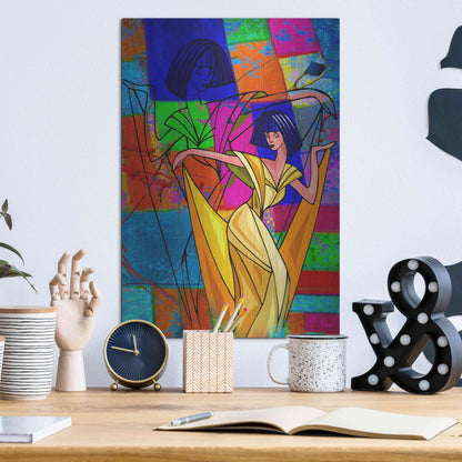 Luxe Metal Art 'Color Dance' by Ata Alishahi, Metal Wall Art,12x16