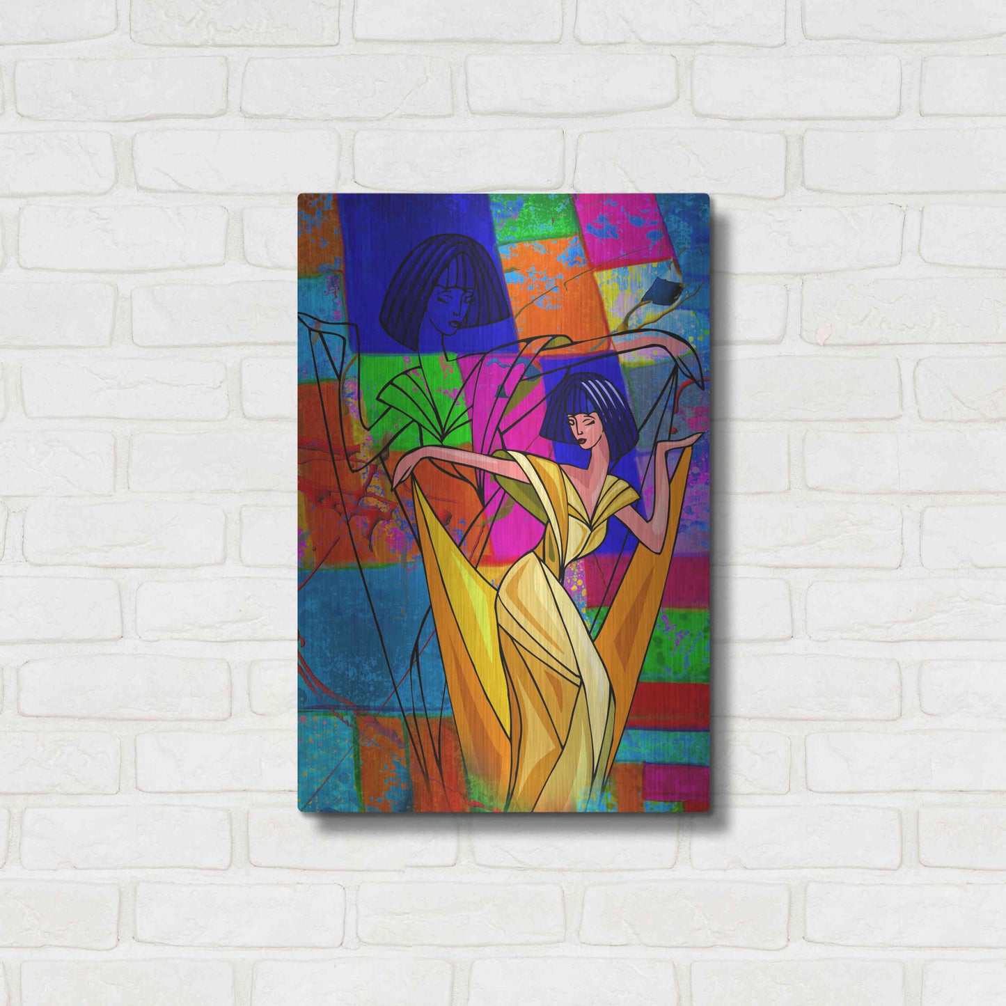 Luxe Metal Art 'Color Dance' by Ata Alishahi, Metal Wall Art,16x24