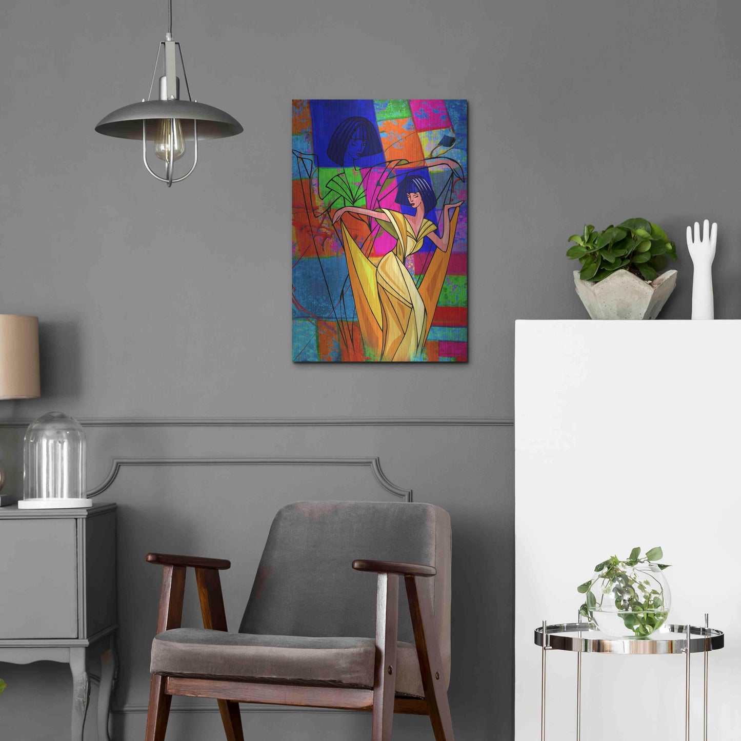 Luxe Metal Art 'Color Dance' by Ata Alishahi, Metal Wall Art,16x24