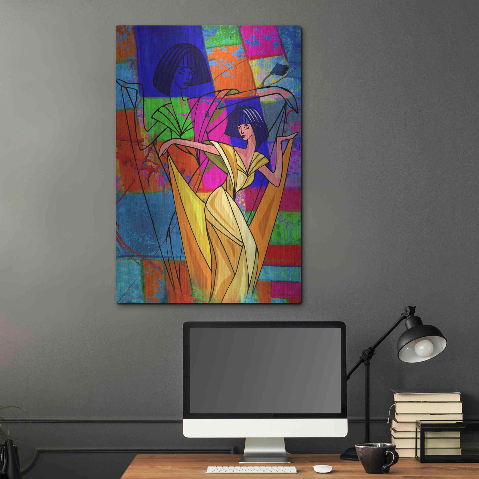 Luxe Metal Art 'Color Dance' by Ata Alishahi, Metal Wall Art,24x36