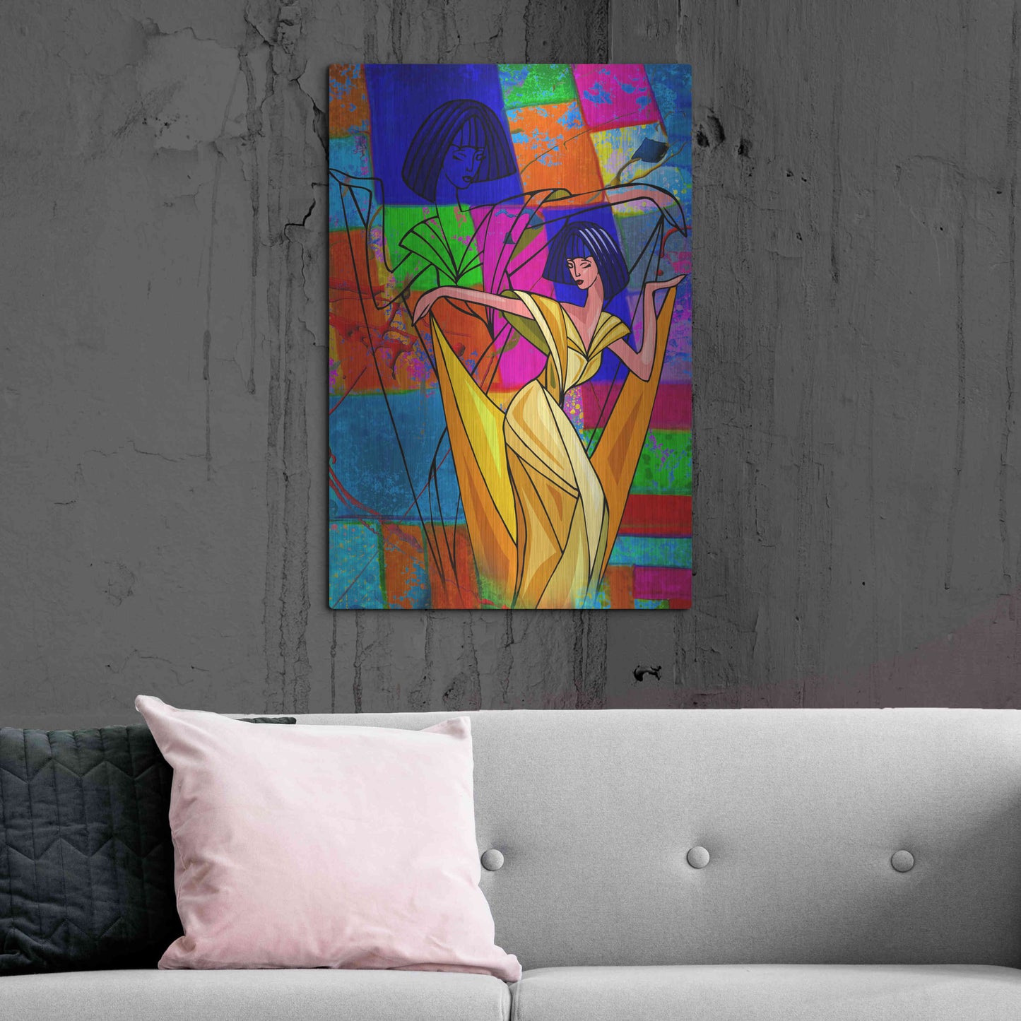 Luxe Metal Art 'Color Dance' by Ata Alishahi, Metal Wall Art,24x36