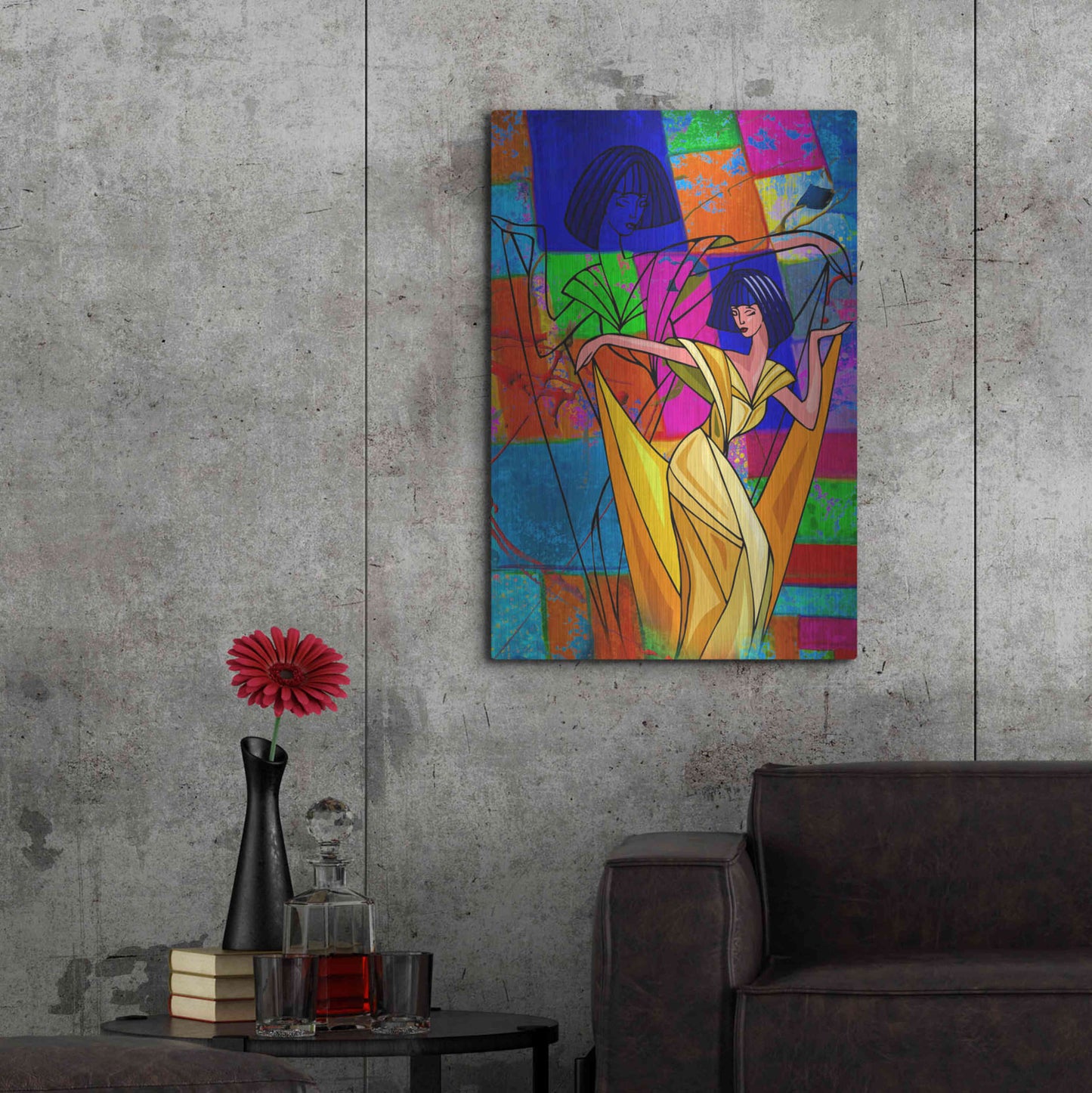 Luxe Metal Art 'Color Dance' by Ata Alishahi, Metal Wall Art,24x36