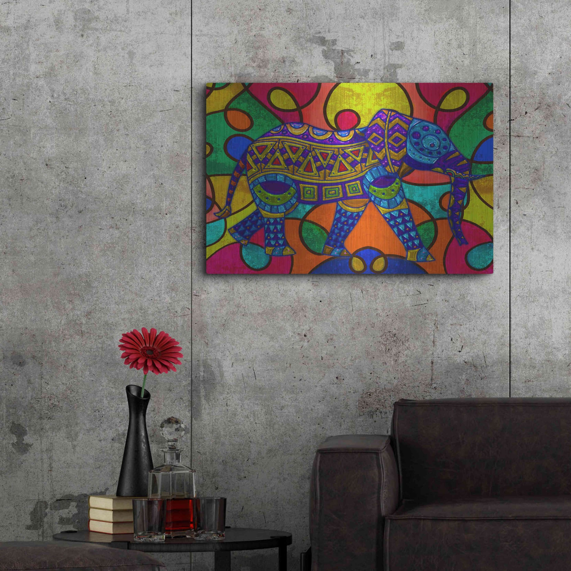 Luxe Metal Art 'Elephant' by Ata Alishahi, Metal Wall Art,36x24