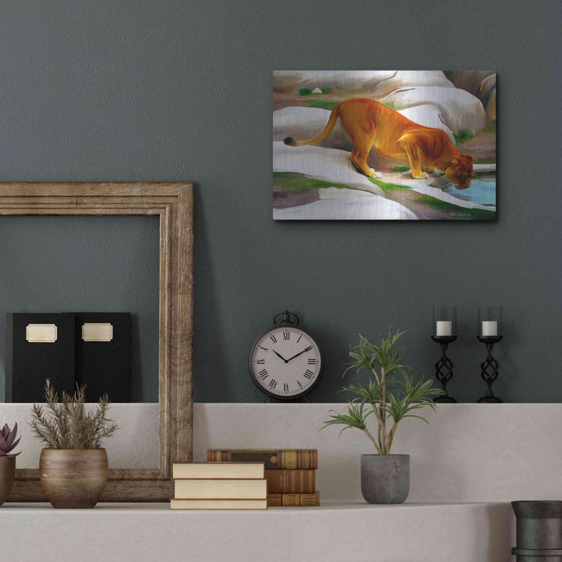 Luxe Metal Art 'Lioness' by Ata Alishahi, Metal Wall Art,16x12