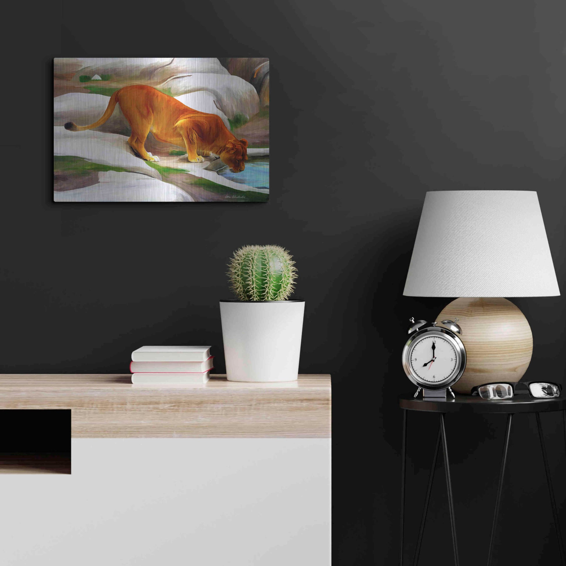 Luxe Metal Art 'Lioness' by Ata Alishahi, Metal Wall Art,24x16