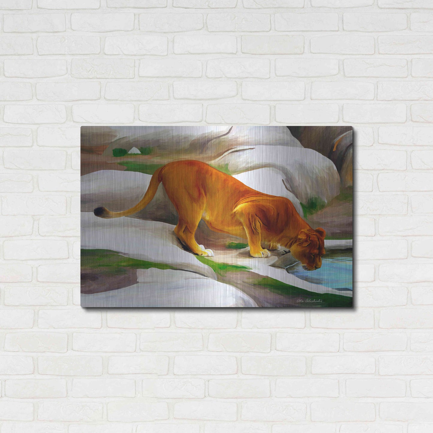 Luxe Metal Art 'Lioness' by Ata Alishahi, Metal Wall Art,36x24