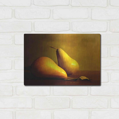 Luxe Metal Art 'Pears' by Ata Alishahi, Metal Wall Art,16x12