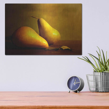 Luxe Metal Art 'Pears' by Ata Alishahi, Metal Wall Art,16x12