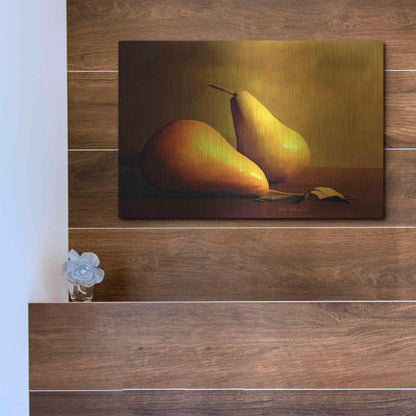 Luxe Metal Art 'Pears' by Ata Alishahi, Metal Wall Art,16x12