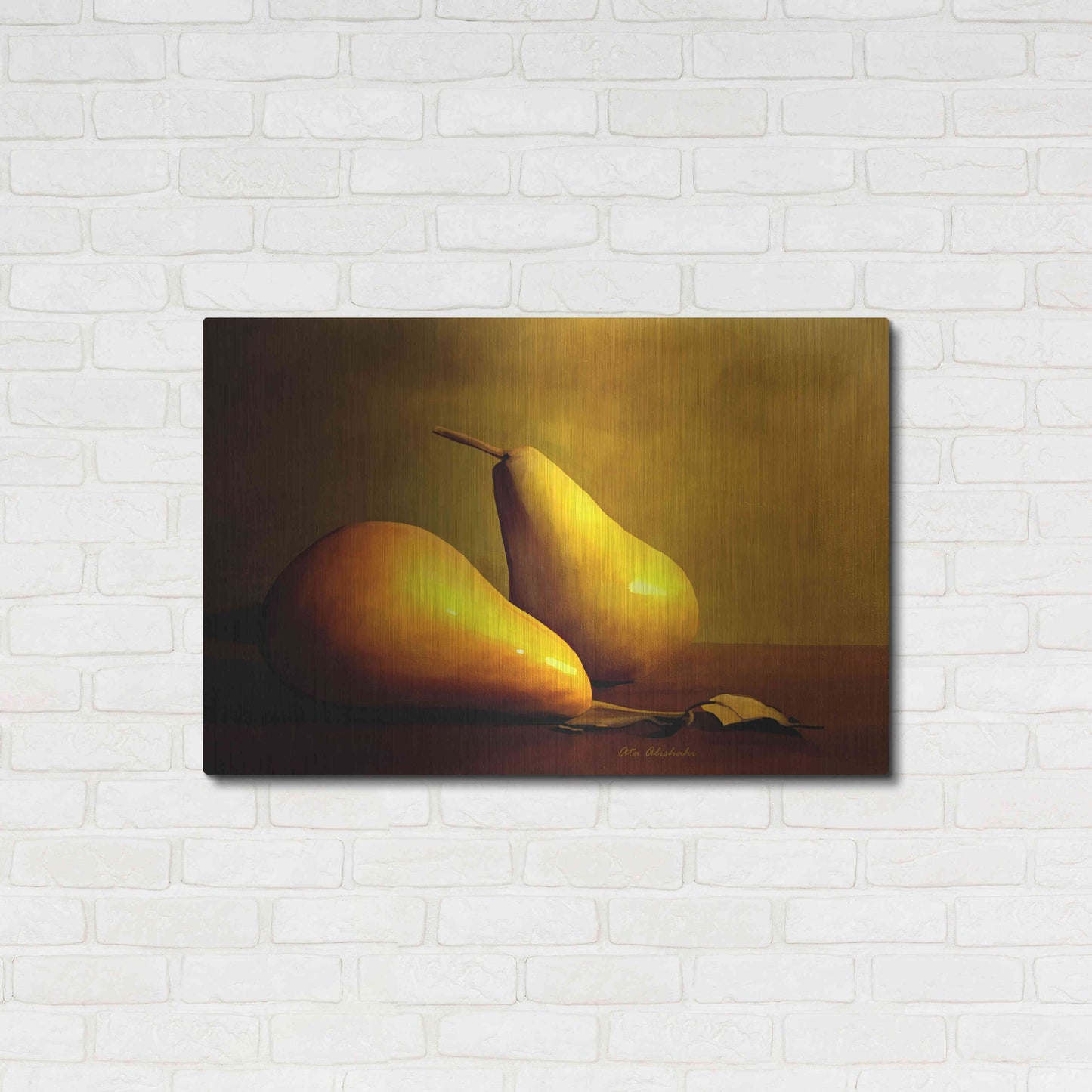 Luxe Metal Art 'Pears' by Ata Alishahi, Metal Wall Art,36x24