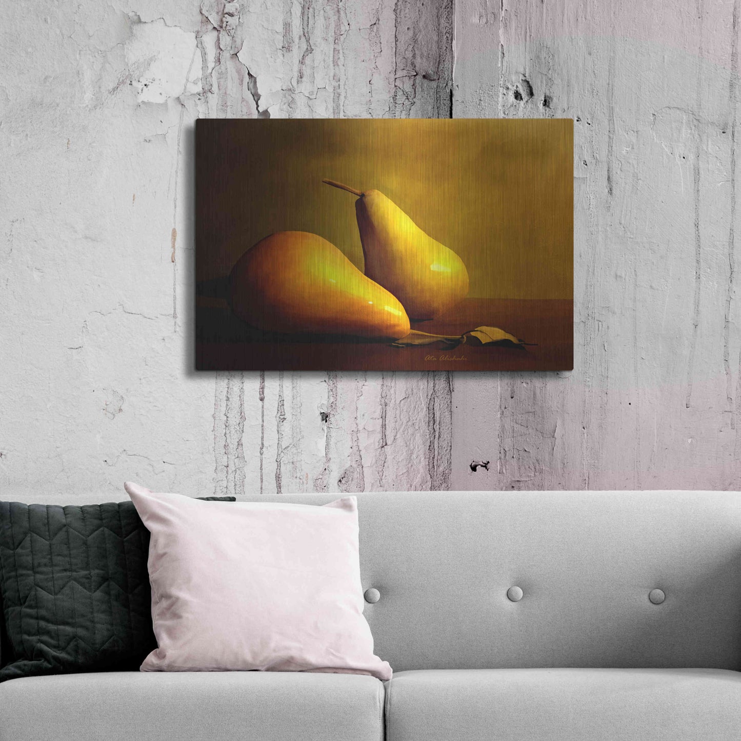 Luxe Metal Art 'Pears' by Ata Alishahi, Metal Wall Art,36x24