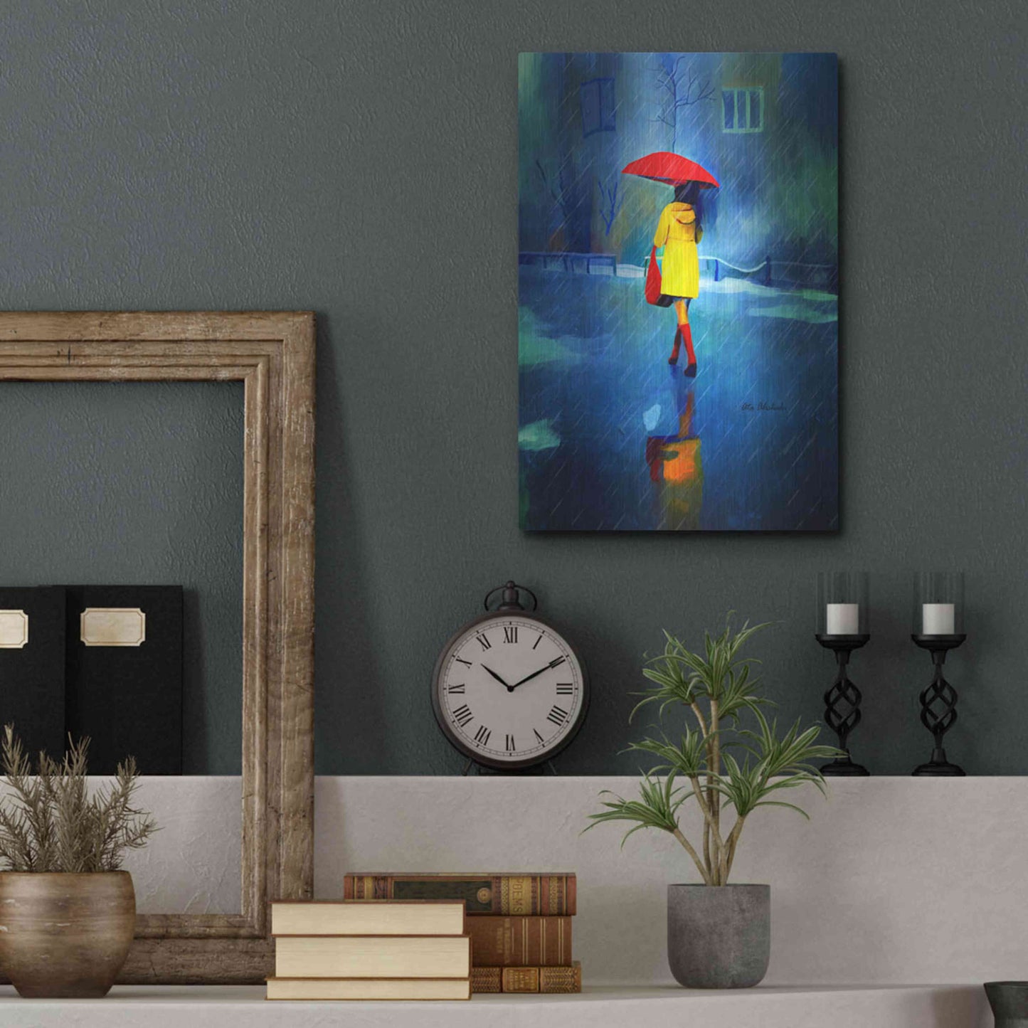 Luxe Metal Art 'Rainy Day' by Ata Alishahi, Metal Wall Art,12x16