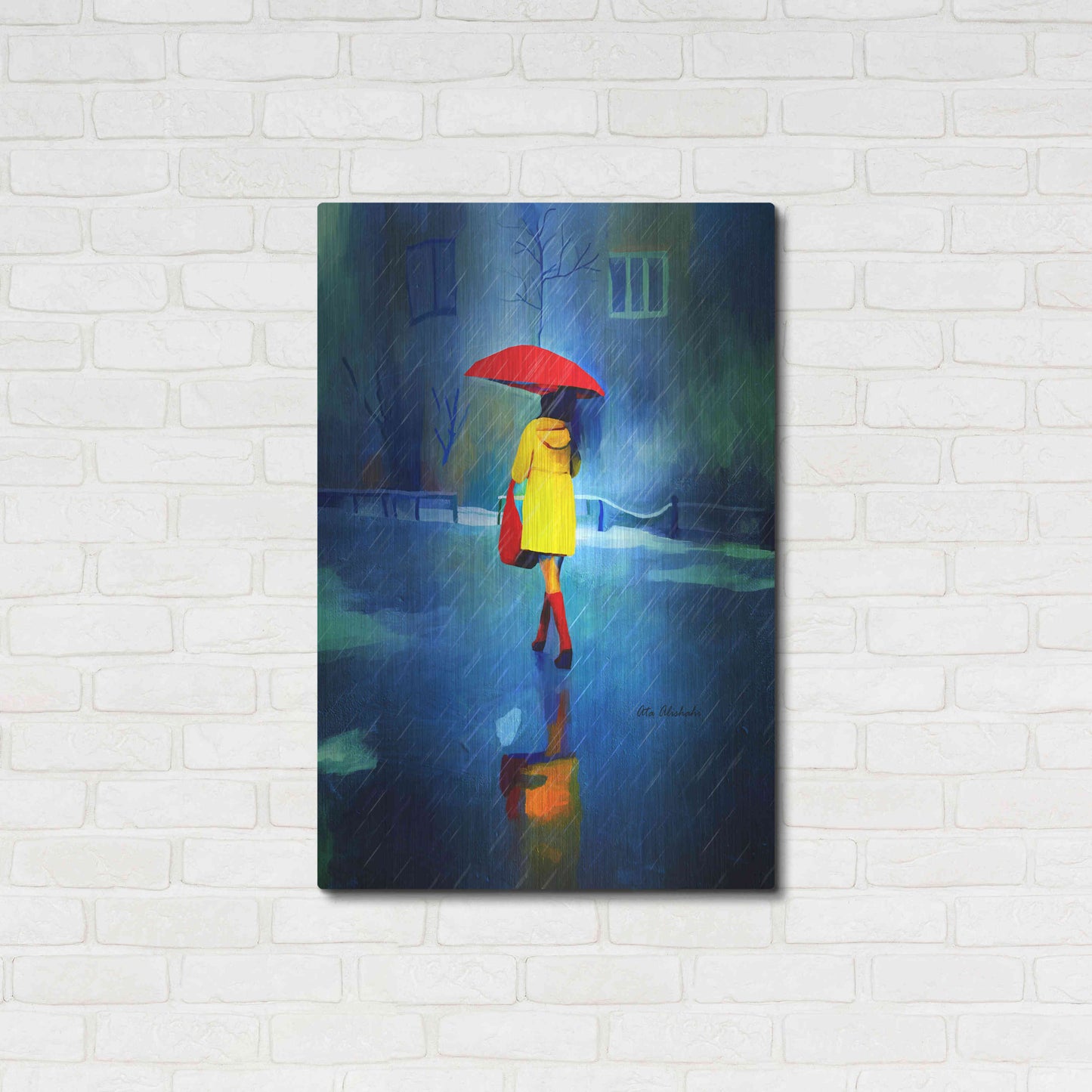 Luxe Metal Art 'Rainy Day' by Ata Alishahi, Metal Wall Art,24x36