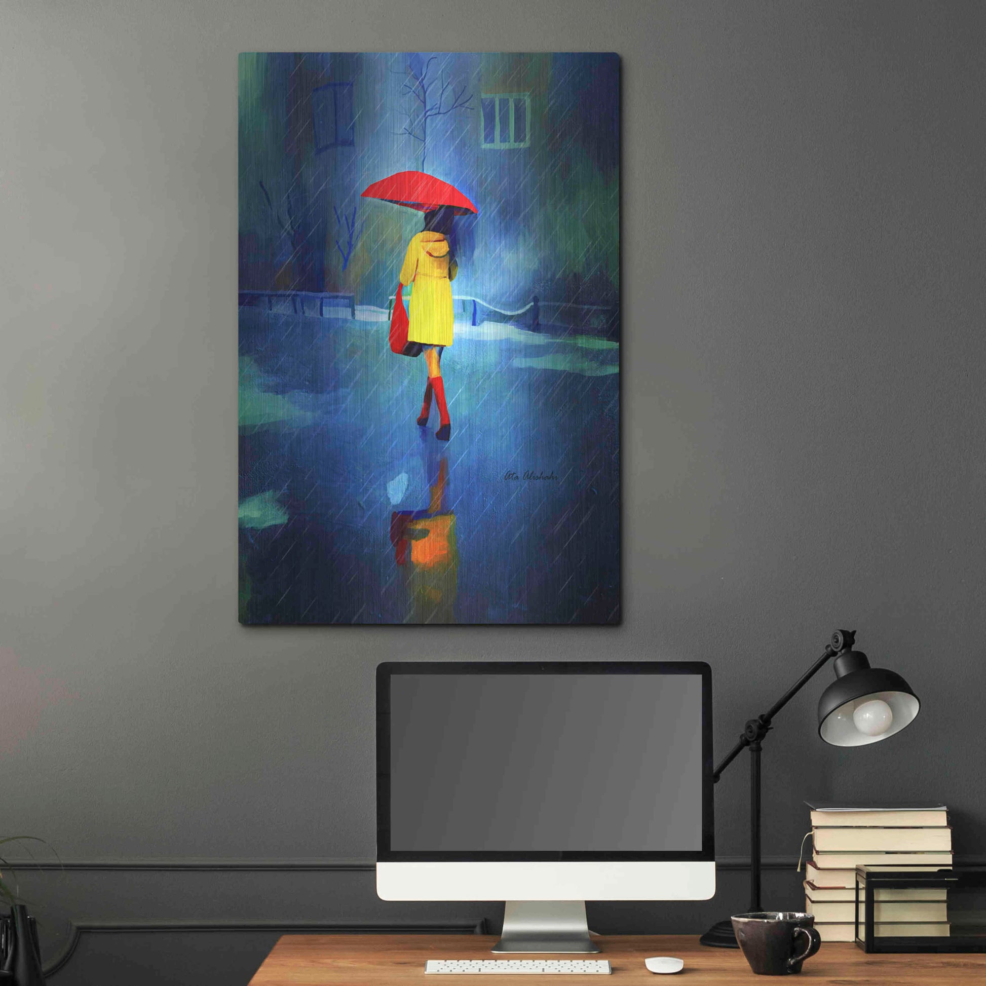 Luxe Metal Art 'Rainy Day' by Ata Alishahi, Metal Wall Art,24x36