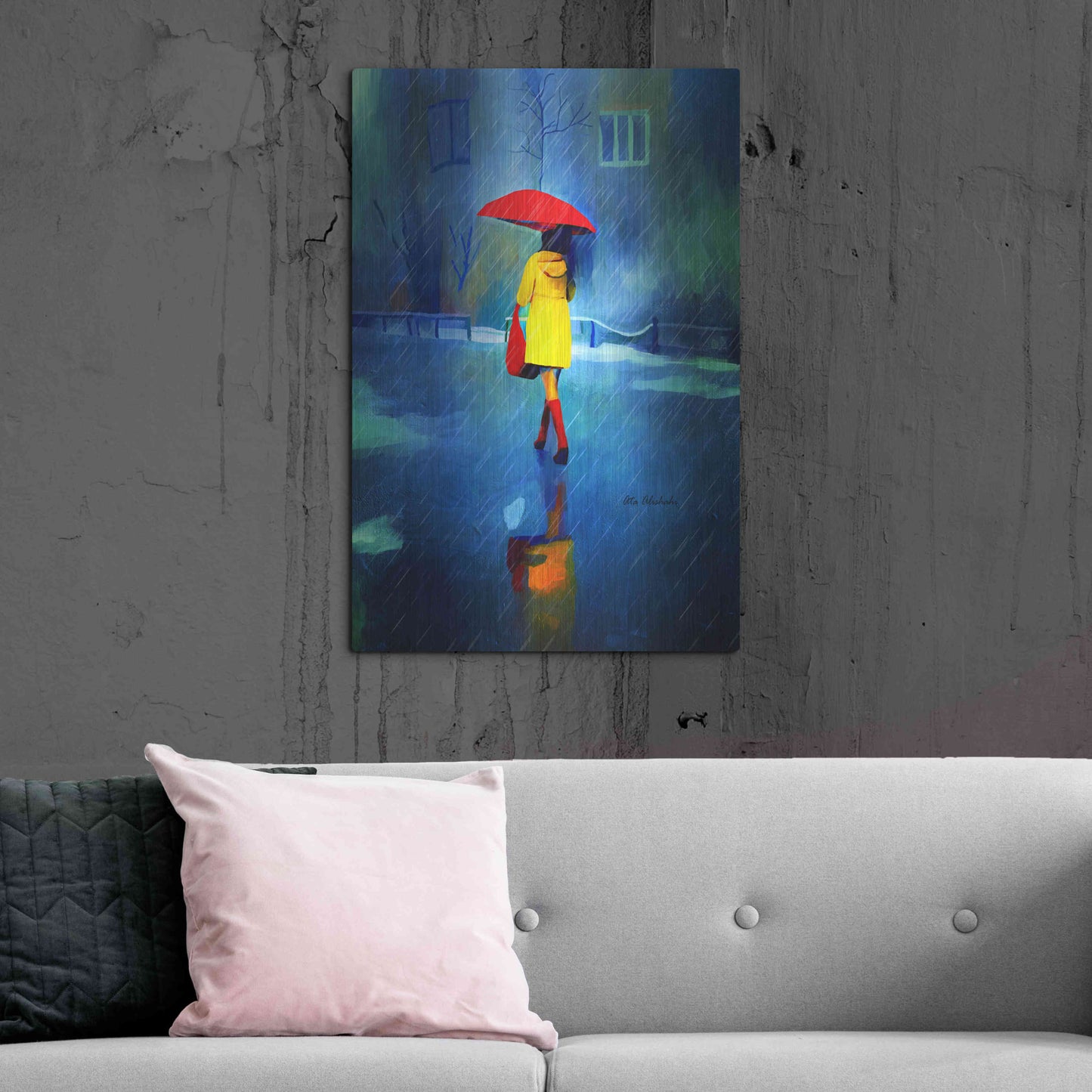 Luxe Metal Art 'Rainy Day' by Ata Alishahi, Metal Wall Art,24x36