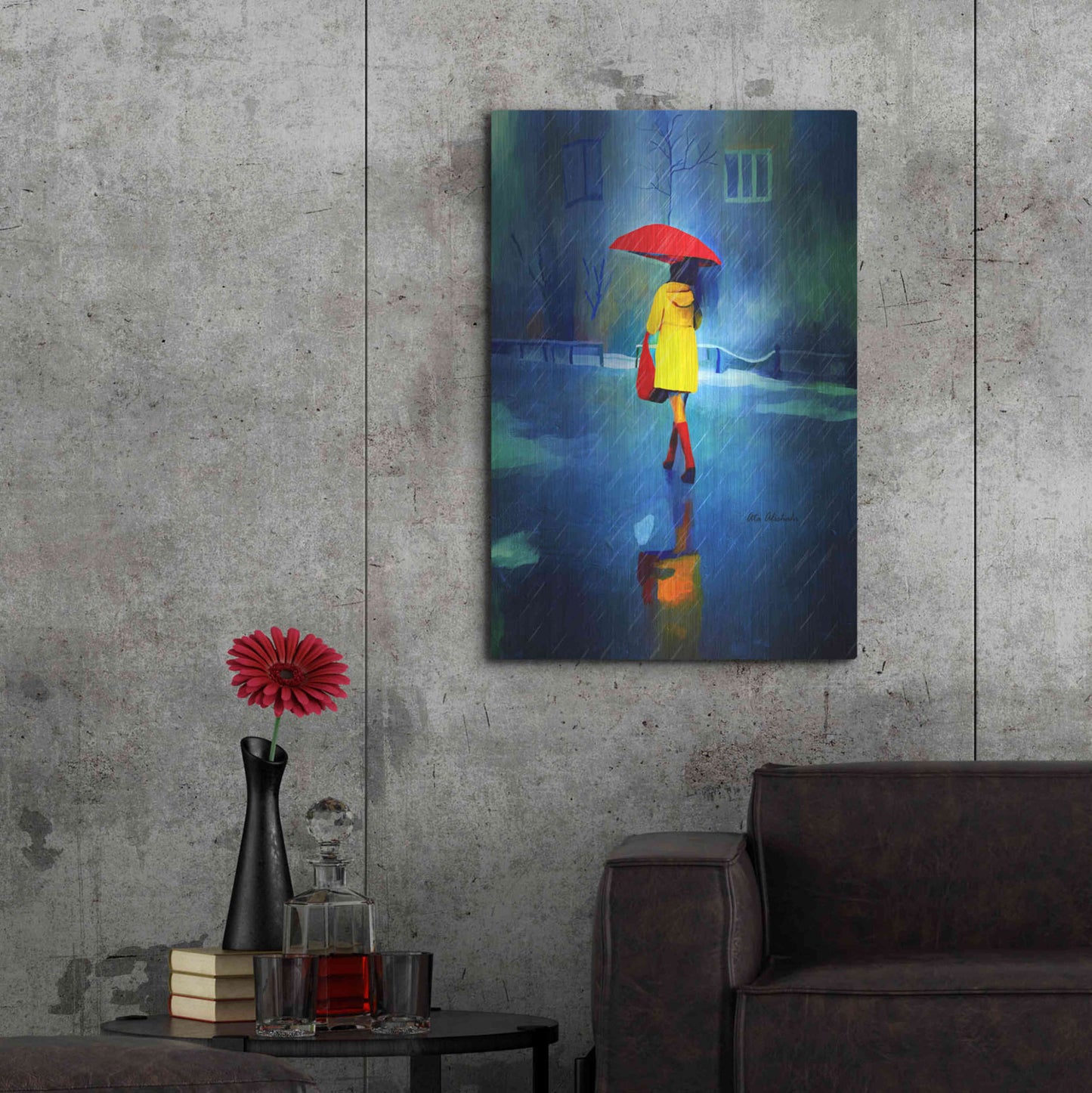 Luxe Metal Art 'Rainy Day' by Ata Alishahi, Metal Wall Art,24x36