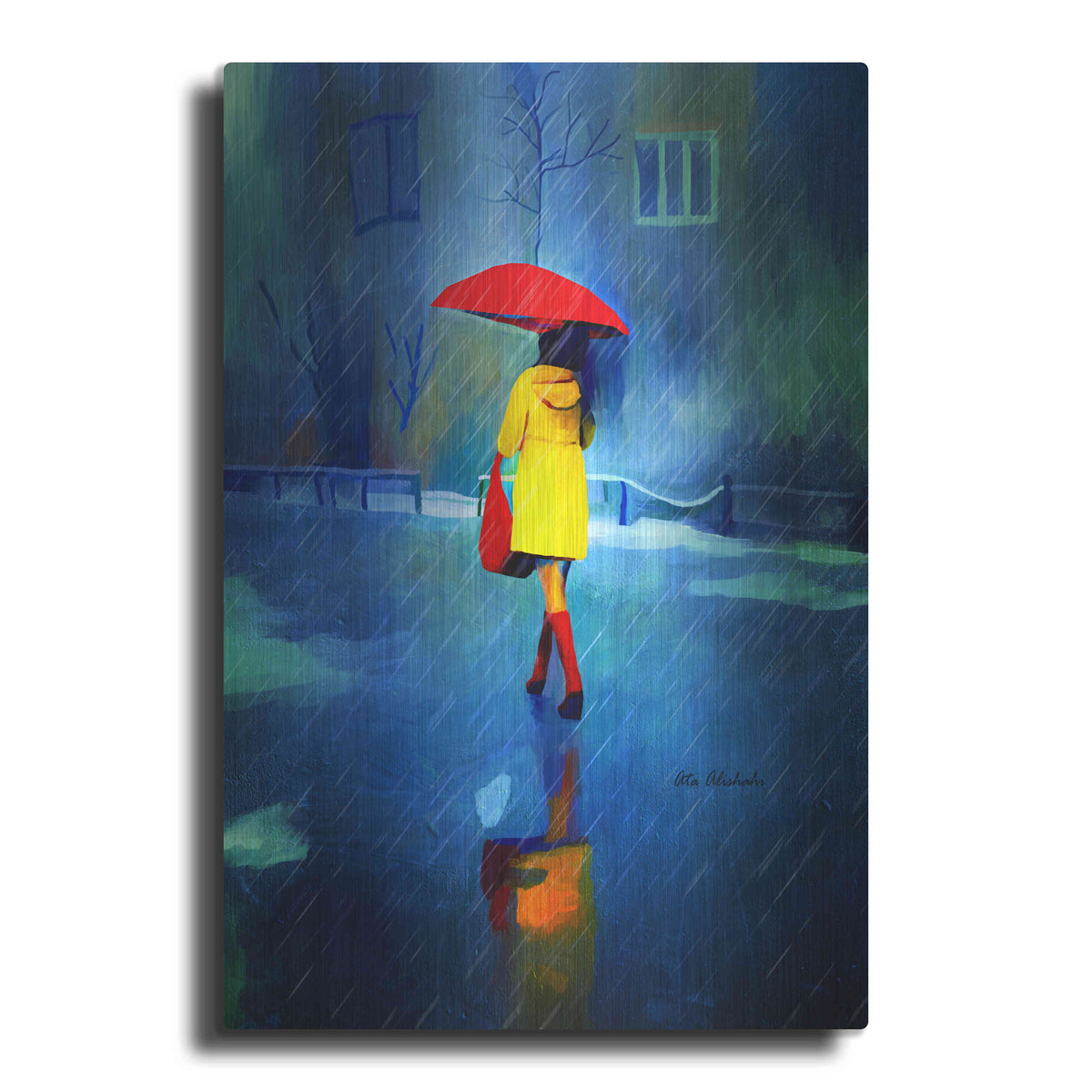 Luxe Metal Art 'Rainy Day' by Ata Alishahi, Metal Wall Art