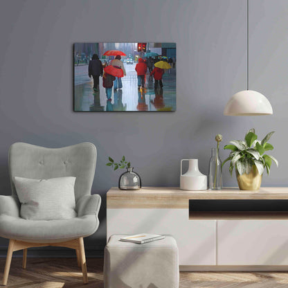 Luxe Metal Art 'Rainy Street' by Ata Alishahi, Metal Wall Art,24x16