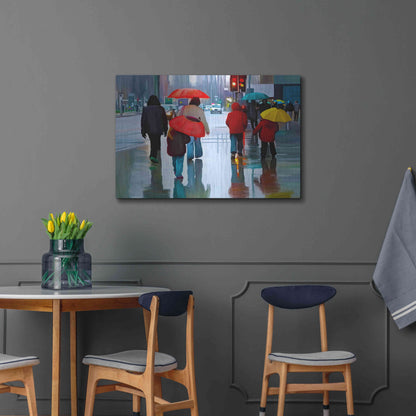 Luxe Metal Art 'Rainy Street' by Ata Alishahi, Metal Wall Art,36x24