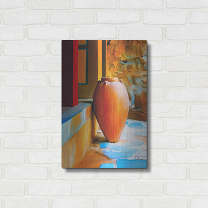 Luxe Metal Art 'Rustic Vase' by Ata Alishahi, Metal Wall Art,16x24