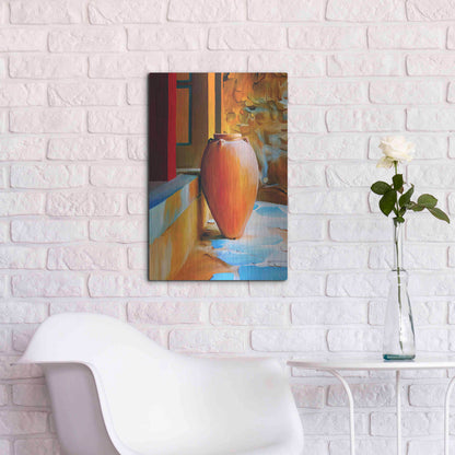 Luxe Metal Art 'Rustic Vase' by Ata Alishahi, Metal Wall Art,16x24