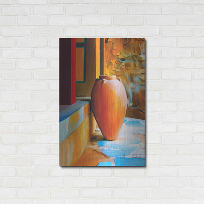 Luxe Metal Art 'Rustic Vase' by Ata Alishahi, Metal Wall Art,24x36