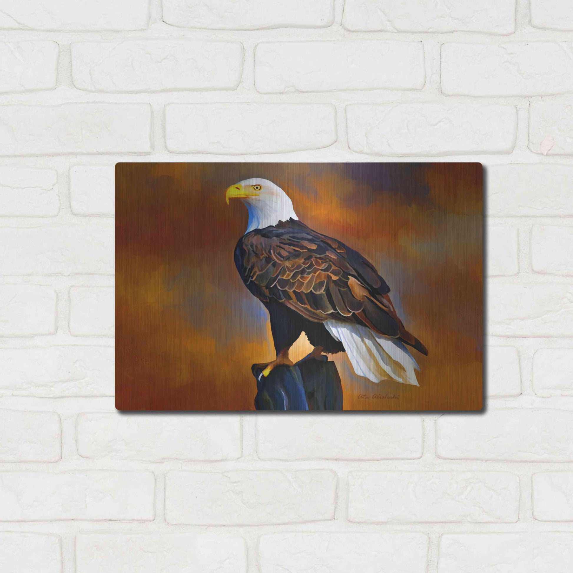 Luxe Metal Art 'The Eagle' by Ata Alishahi, Metal Wall Art,16x12