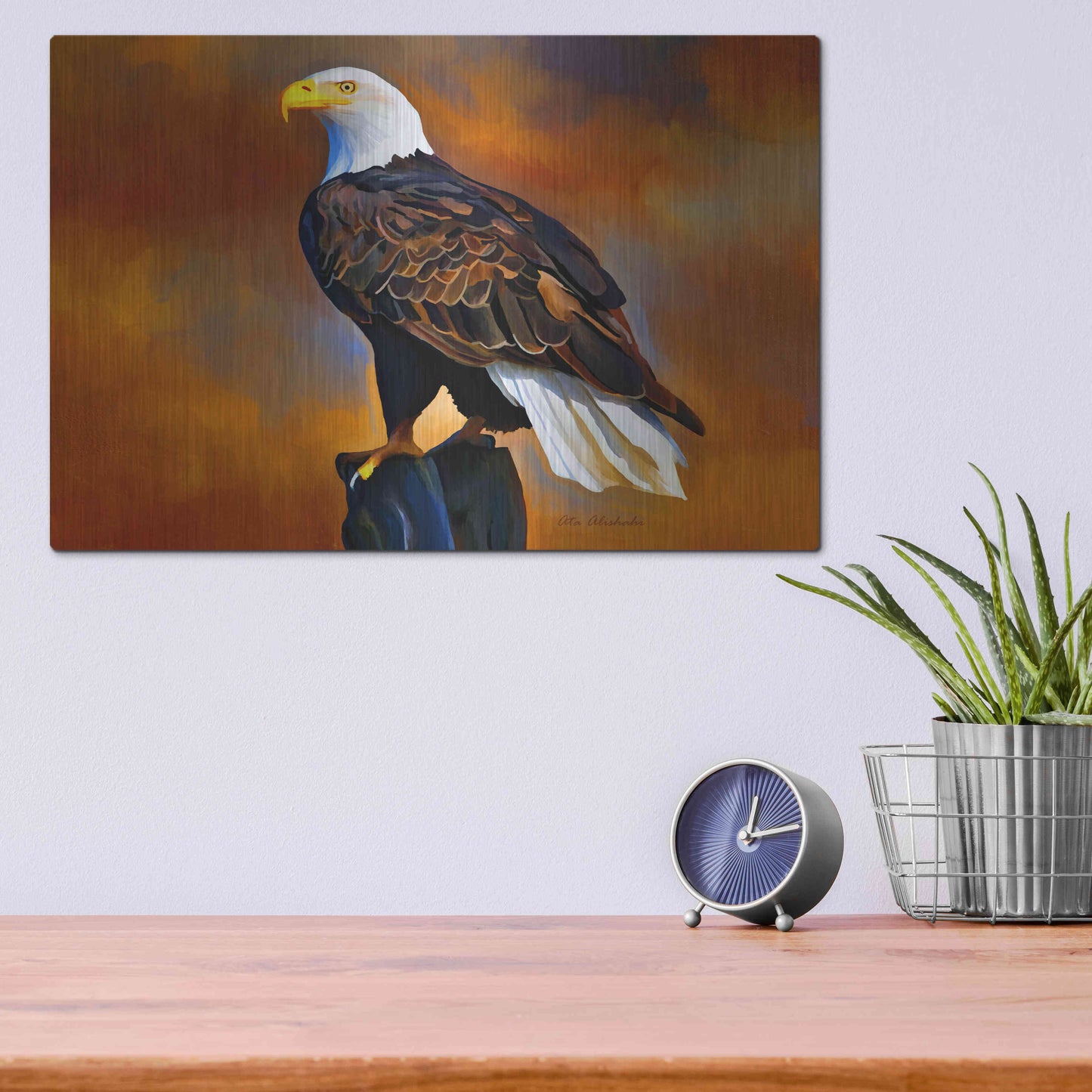 Luxe Metal Art 'The Eagle' by Ata Alishahi, Metal Wall Art,16x12