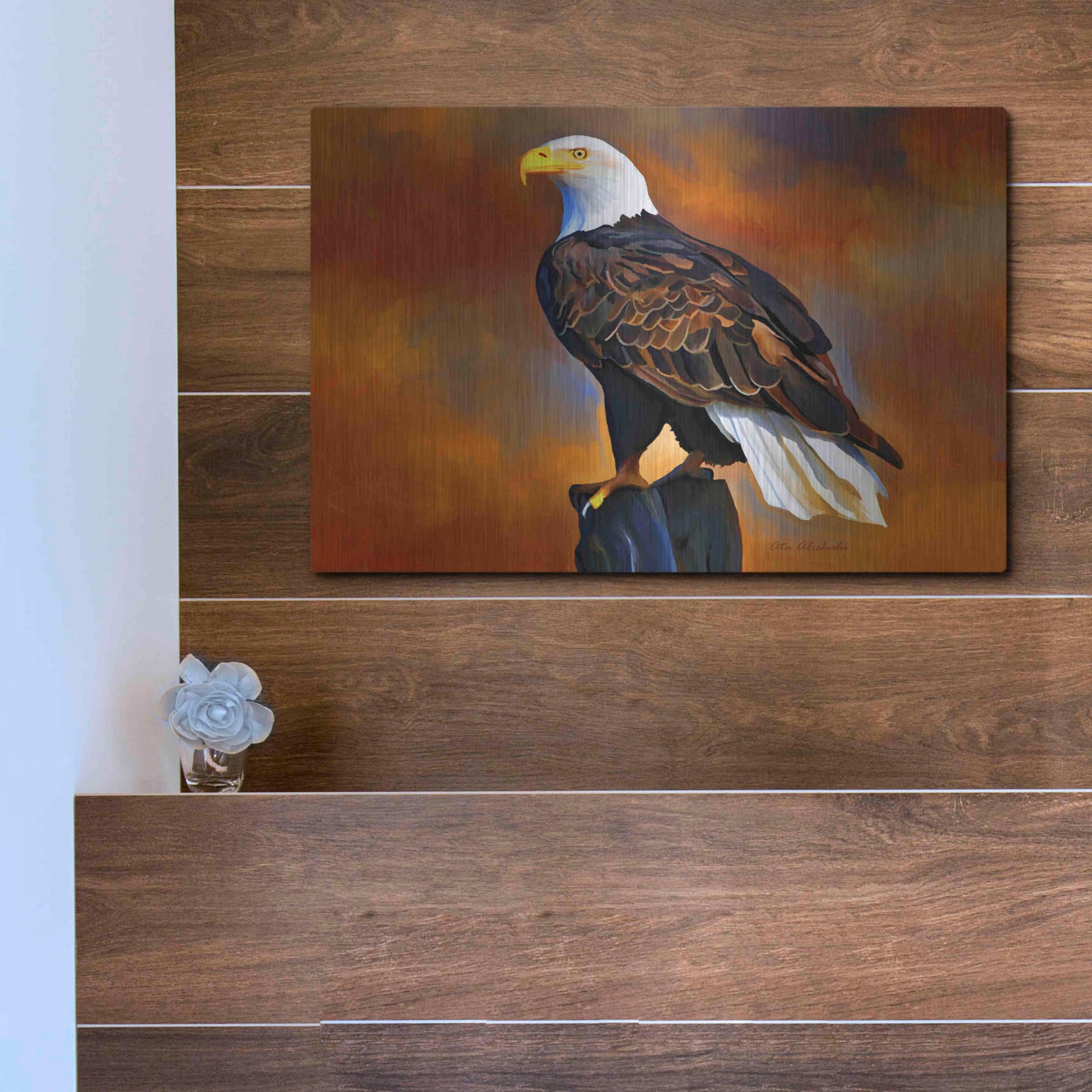 Luxe Metal Art 'The Eagle' by Ata Alishahi, Metal Wall Art,16x12
